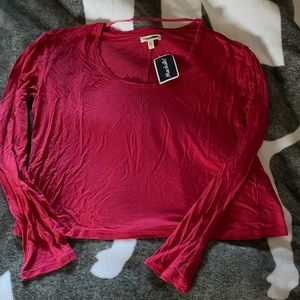 Pink crop top shirt small new